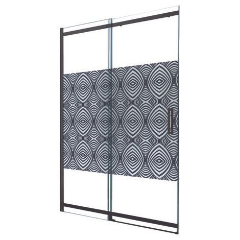 ONDEE ZEN - Porte de douche UIMI - Coulissante - Finition Noir mat - 120x210cm (1/3)
