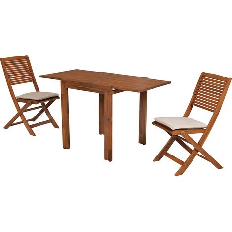 Bali Set 5tlg Akazie Balkontisch 65 (130) x 70 cm
