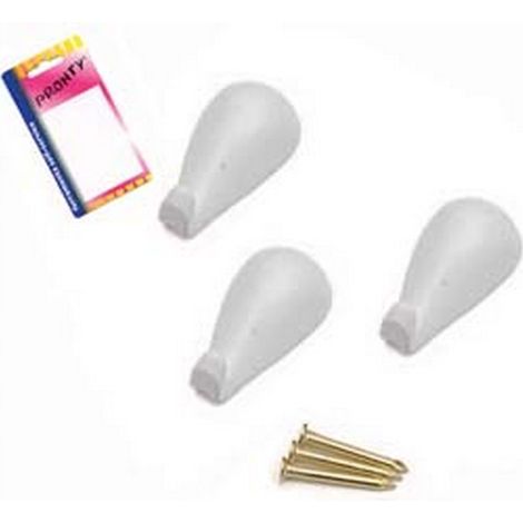 12BL GANCI PER QUADRI A GOCCIA BIANCHI IN BLISTER - mm.27, in bl.3 pz.