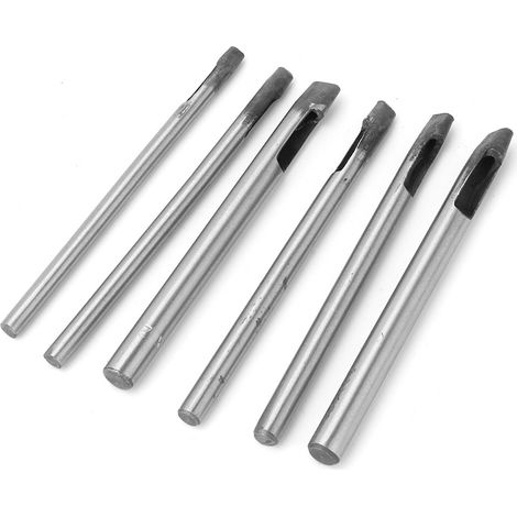 Ensemble de 6 emporte-pièces de 2 mm pour le travail du cuir, trous ovales, adaptés à la réalisation d'outils de perforation DIY tels que des ceintures et des bracelets de montre. (1/3)