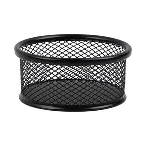 Petit pot - Rond - Accessoire de bureau - Métal - Noir - Pour le bureau - 9x4cm