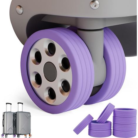 Ensemble de 8 protections de roues pour valises, en caoutchouc et ABS, réduction du bruit, antidérapantes.-AquaForge (1/5)