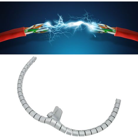 Nouveau type de gaine de gestion de câbles en plastique à enroulement spiralé, ouverte, avec clips, 10 m, Ø 42 mm (1/5)