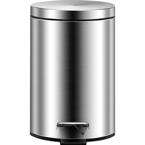 Minicubo de basura minimalista de 3 litros, acero inoxidable, diseño moderno, color plata. (1/5)
