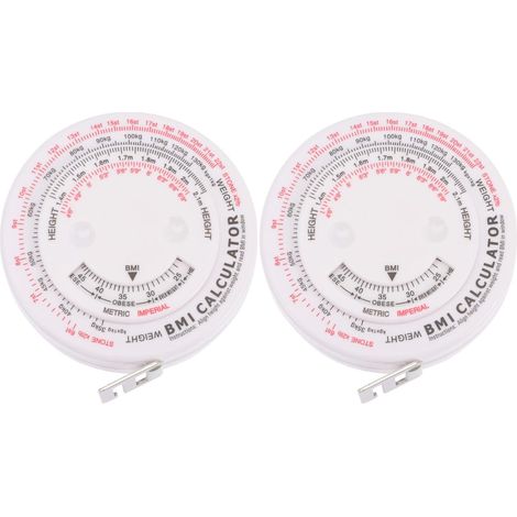 SEWACC Ruban à Mesurer Bmi Rond Portable 1,5 Mètre Couleur, Lot de 2 pour Adultes, Flexible et Léger, Outil Santé pour Mesurer la Taille au Quotidien