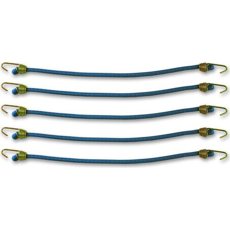 Chapuis GAB20 Sandow con gancio in acciaio zincato Resistenza a rottura indicativa, Blu, Diametro 4 mm/25 cm, set di 5 pezzi