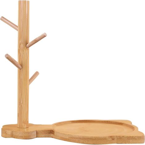 Arbre à clés en bois pour entrée de table, porte-bijoux, présentoir à bijoux, plateau de rangement en forme de chat porte-bonheur japonais (01) (1/5)