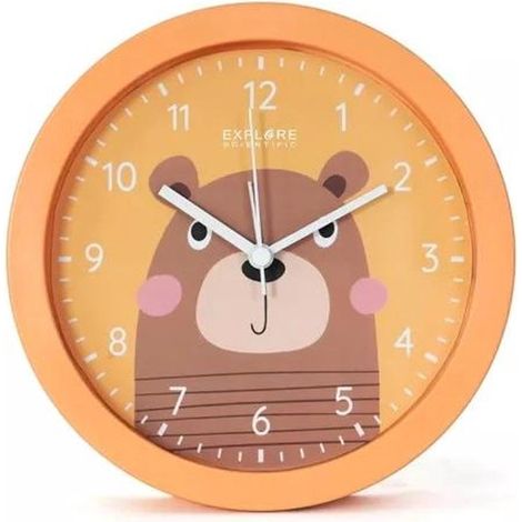 1 support mural rond orange, piles AA rechargeables, diamètre 16 cm, poids 268 g, pour salle de bain ou cuisine