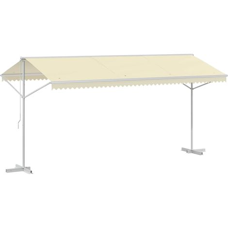 Maison Exclusive - Auvent sur pied 500 x 300 cm Crème (1/5)