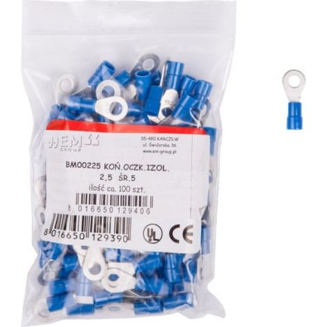 Isolierter Ringkabelschuh 1,5-2,5mm2/M5 EM00225 (100 Stück)