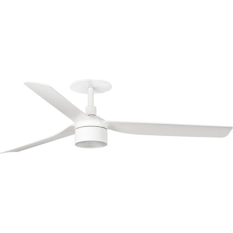 FARO Ventilateur de plafond encastre en acier blanc mat moteur DC 6 vitesses fonction inverse compatible plafond incline modele Punt Tek M (1/3)