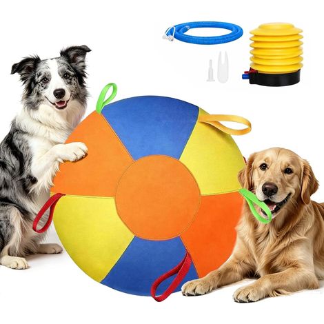Balle de berger pour chiens, balle gonflable pour chiens pour jouer en extérieur, balle géante apaisante pour chiens avec poignées, jouet de berger interactif pour Border Collies, Bergers Australiens,