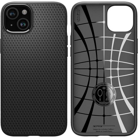 Funda Spigen Liquid Air para iPhone 15 (Negro Mate) (1/5)