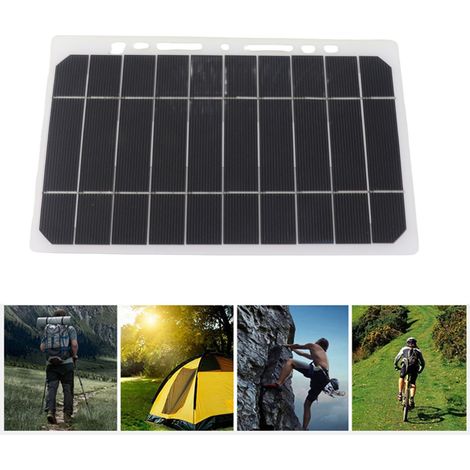 Panneau Solaire Portable [Chargeur solaire de camping] Monocrystalline Silicon 10W 5V 2A pour smartphones tablettes en activités outdoors (1/5)