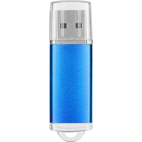 Clé USB 2GB Bleue avec Coque Transparente - Stockage Portable pour PC et Tablette (1/5)