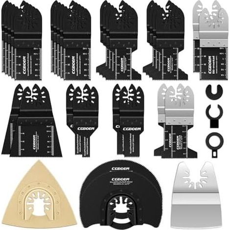 Outil Multifonction Saw Blades Accessoires Kit, 28 Pcs Oscillants Lame de scie universelle pour Fein Multimaster, Dremel, Bosch, Makita, Dewalt et plus encore - (1/5)