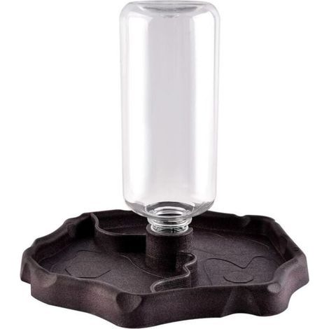 Distributeur d'eau pour Reptile, Abreuvoir Tortue, Mangeoire Gamelle Tortue Terrestre Distributeur 2 en 1 de Nourriture Anti Debordement Plastique Bol Accessoire - Brun (1/4)