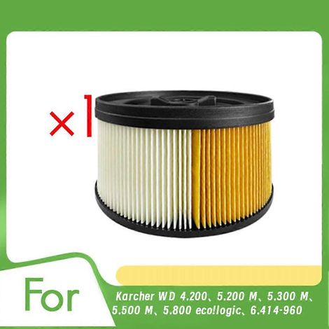 Filtre de Karcher WD 4.200 – 5.200 M – 5.300 M – 5.500 M – 5.800 Eco Ogic – 6.414 960 Filtre Aspirateur Accessoire (1/5)
