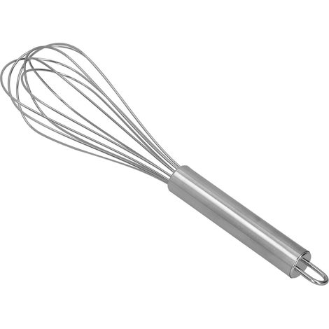 Fouet manuel en acier inoxydable à 6 fils, idéal pour la cuisine, le mélange et le fouettage à domicile (25 cm). (1/5)