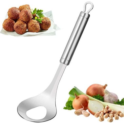 Utensilio para hacer albóndigas，acero inoxidable antiadherente，cuchara manual para hacer albóndigas con agujeros (1/5)