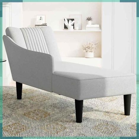 Fauteuil long - 4009805 - accoudoir droit - gris nuage - tissu 100% polyester (1/5)