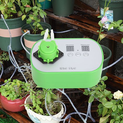 Système d'arrosage automatique intelligent à goutte-à-goutte avec minuterie pour pompe à eau, 100-240 V, débit de 100 ml/min, prise UE. (1/5)