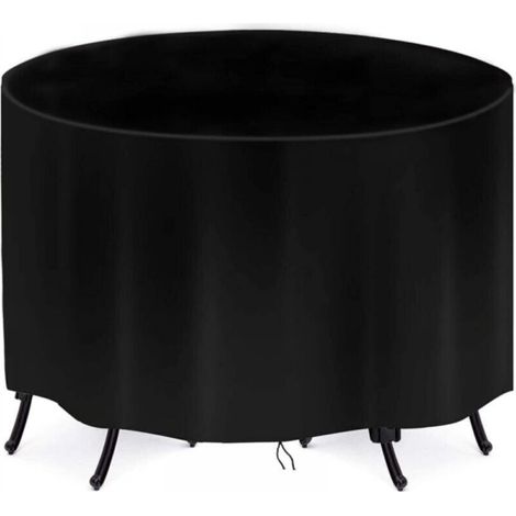Waterproof protective cover for round patio table, Oxford fabric protective cover for patio furniture, table and chair set (1/4)