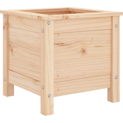 Vassoio per fioriera aiuola rialzata piante fiori terrazza giardino 40 x 40 x 39 cm legno massello di pino marrone 020037531