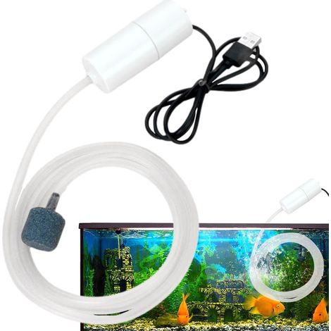 Mini-pompe à eau submersible : pompe à eau électrique en cuivre avec évacuation d'air stable, alimentée en 5 V, chargeur USB inclus, répond aux besoins en oxygène pour le (1/5)