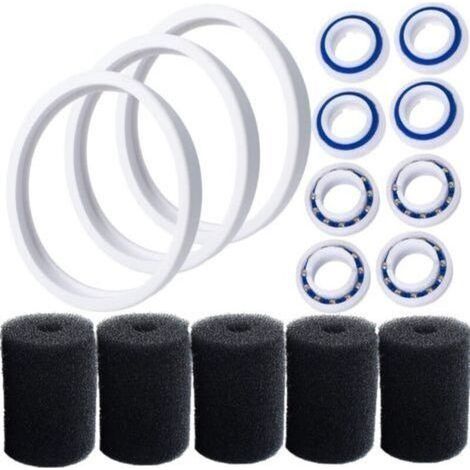 C10 Pneumatiques adaptables de rechange Compatible avec Polaris 180 280 360 380 Robot nettoyeur piscine avec C60 roulements à billes de roue et 9-100-3105 Épurateur de tuyau de balayage (1/5)