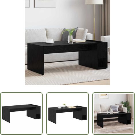Wohnzimmer - Couchtisch Schwarz Eichen-Optik 101,5 x 50 x 37 cm (1/5)
