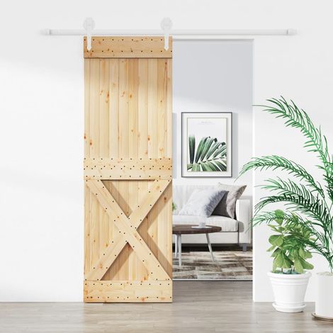 Puerta corredera con herrajes madera maciza de pino 70x210 cm vidaXL (1/5)