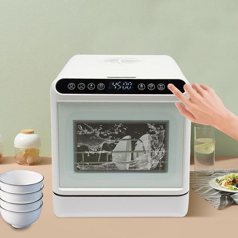 Lave-Vaisselle De Comptoir Compact Portable Mini-Lave-Vaisselle Table Espace Couverts Sur Mesure Maison Bureau Camping Dortoirs Lave-Vaisselle Portable Multifonction Pas D'Installation