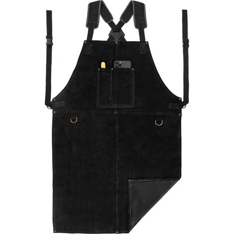 Tablier de Soudure en cuir pour homme Tablier Barbecue anti chaleur 61 x 91cm Résistant flammes Anti feu Pour jardinage forgeron (1/4)