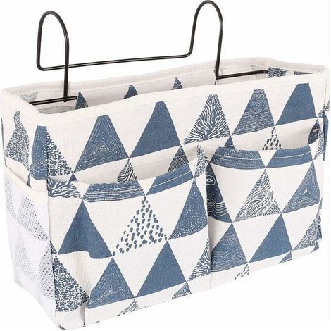 Panier de Lit Chevet Suspendu, Etagère pour Lit Mezzanine Suspendre, Organisateur Etagere Lit en Toile Imperméable, Sac de Rangement Lit Chevet Suspendu pour Livres/Téléphone/Télécommande(D) (1/4)