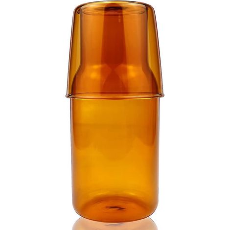 Carafe à eau de chevet avec gobelet en verre, flacon de bain de bouche en verre pour salle de bain, table de nuit (1/5)