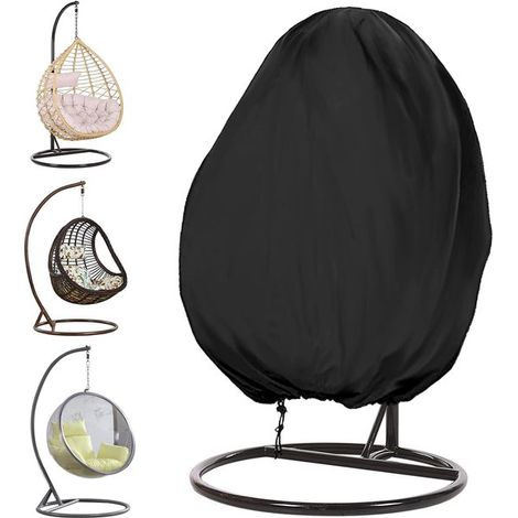 Bezug für Hängesessel – wasserdicht – winddicht – UV-beständig – Oxford-Gewebe – 190 x 115 cm – schwarz (1/5)