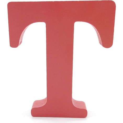 Holzbuchstaben (T) rot, 1 Stück, 10 cm, A-Z, DIY, englisches Alphabet, Basteln, Ornamente für Zuhause, Hochzeit, Geburtstag, Party, Dekoration, Zubehör (1/5)