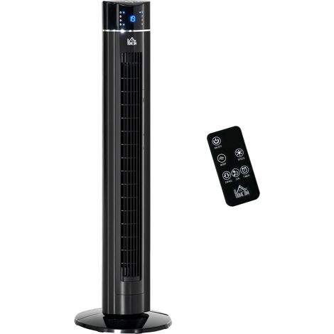 Ventilateur, avec minuterie, plusieurs modes, vitesses réglables, noir, 60W, 106,8 cm, pour maison bureau salon, air frais maison