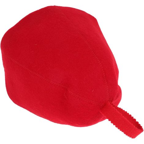 Sauna Hat and Temperature Circulation for Men and Women, Red Felt, Comfortable Water Absorption, Sauna Steam Bath (1/5)