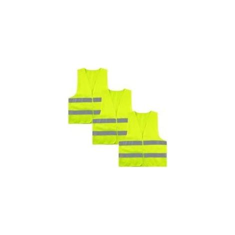 3 pièce Gilet De Sécurité Haute Visibilité Avec Bandes Réfléchissantes Gilet Réfléchissant Pour Courir Ou Faire Du Vélo Gilet Réfléchissant Gilet Réfléchissant De Voiture (Couleur vert fluorescent) (1/4)