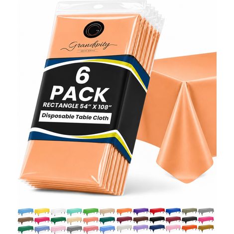 Lot de 6 nappes rectangulaires jetables en Plastique 137,2 x 274,3 cm (1/5)