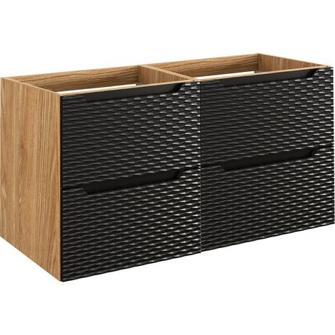 Mobile bagno senza lavabo Elora nero e marrone 120cm (1/5)