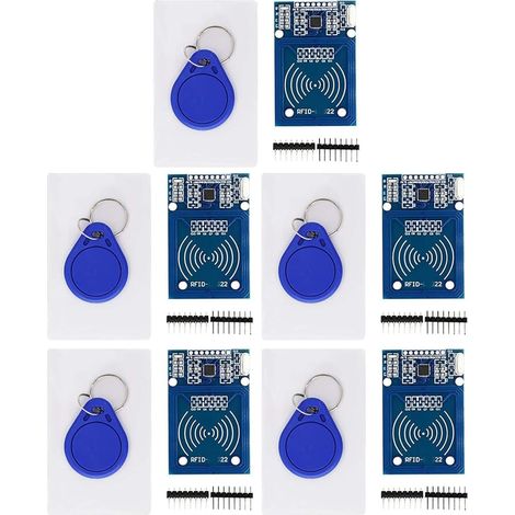 Module d'induction de carte RFID RF IC, 13,56 MHz, interface SPI, courant de fonctionnement : 13-26 mA/CC 3,3 V, compatible avec Arduino et compatible avec Raspberry Pi (5)