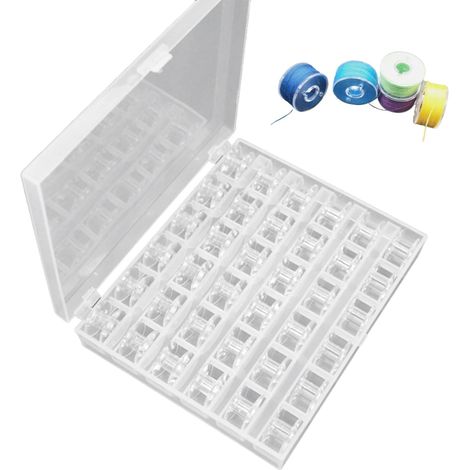 36 Pièces Canette Machine à Coudre avec Boîte, Bobines Universelles Ø 2 cm en Plastique Transparent, Compatible avec Canette Machine à Coudre Brother et Canette Machine à Coudre Singer (1/5)
