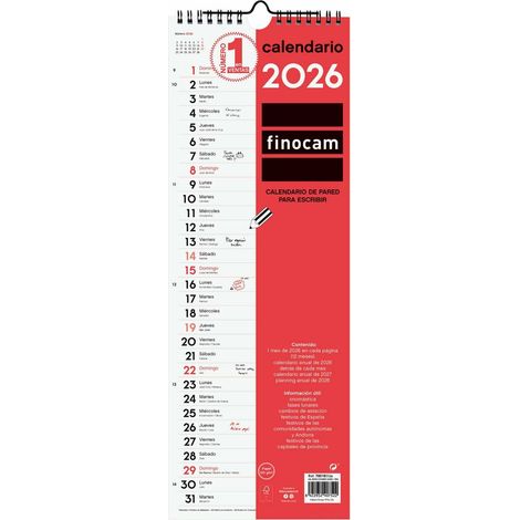Calendario da parete Finocam Carta 15,5 x 43 cm (1/3)
