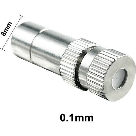 (10 pièces 8 mm (0,1)) 10 buses de brumisation atomisantes basse pression de haute qualité de 8 mm, orifice de 0,1 à 0,6 mm, en acier inoxydable, pour brumisateur (1/5)
