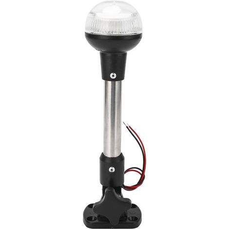 Feu nautique 9-1/2" DC12V 1,5W, éclairage LED omnidirectionnel à 360° pour ancres marines, feu de poupe IP65, convient aux bateaux de pêche, yachts et pontons flottants (1/5)