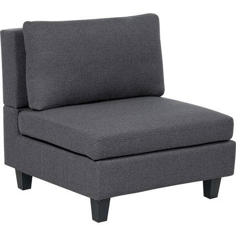 Sillón de tela módulo 1 plaza acolchado con cojín gris oscuro Unstad (1/5)