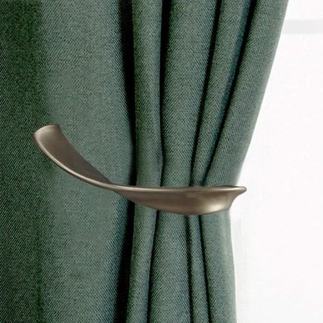 Retenue de rideau - Non spécifié - Ensemble de 2 - Alliage d'aluminium - Gris - 11 x 13 CM (1/4)